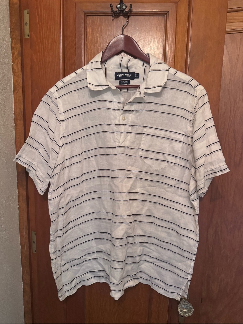Ralph Lauren White Polo with Navy Stripe